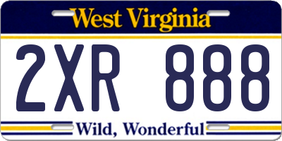 WV license plate 2XR888