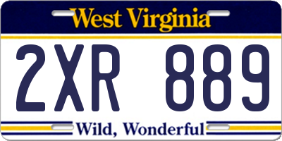 WV license plate 2XR889