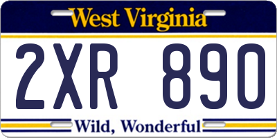 WV license plate 2XR890