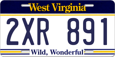 WV license plate 2XR891