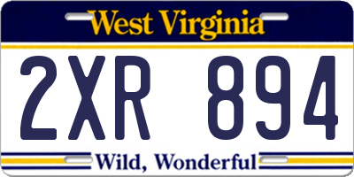 WV license plate 2XR894