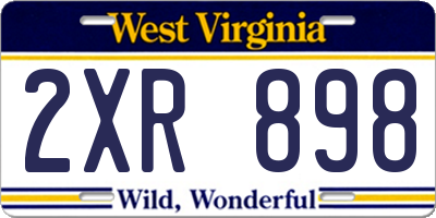 WV license plate 2XR898