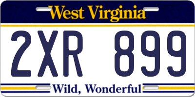 WV license plate 2XR899