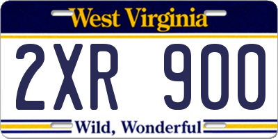 WV license plate 2XR900
