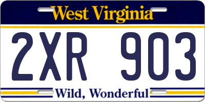 WV license plate 2XR903