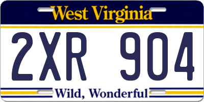 WV license plate 2XR904