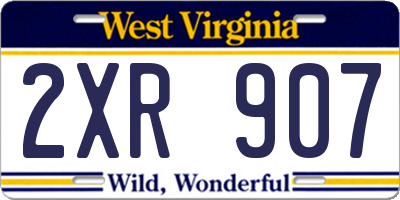 WV license plate 2XR907