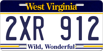 WV license plate 2XR912