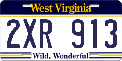 WV license plate 2XR913