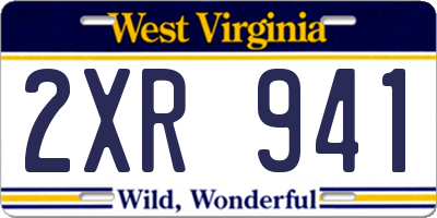 WV license plate 2XR941
