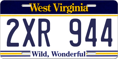 WV license plate 2XR944