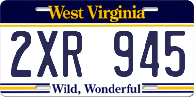 WV license plate 2XR945