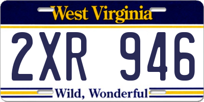 WV license plate 2XR946