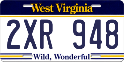 WV license plate 2XR948