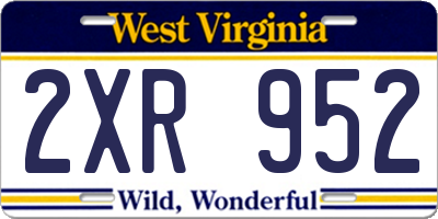 WV license plate 2XR952