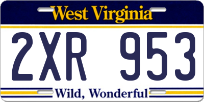 WV license plate 2XR953