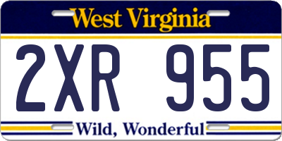 WV license plate 2XR955