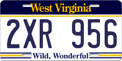 WV license plate 2XR956