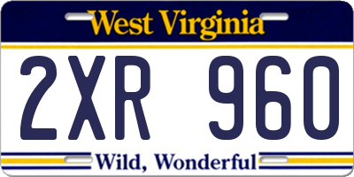 WV license plate 2XR960