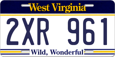WV license plate 2XR961