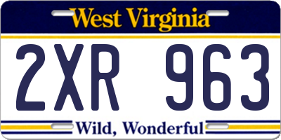 WV license plate 2XR963