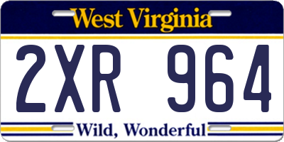 WV license plate 2XR964