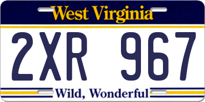 WV license plate 2XR967