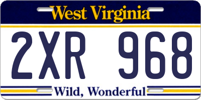 WV license plate 2XR968