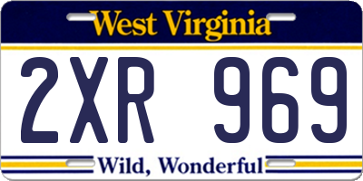 WV license plate 2XR969