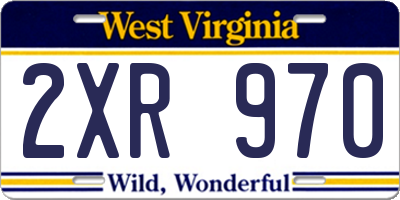 WV license plate 2XR970