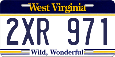 WV license plate 2XR971