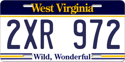 WV license plate 2XR972