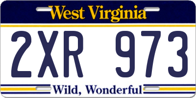 WV license plate 2XR973