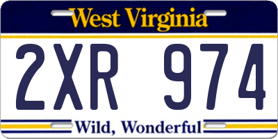 WV license plate 2XR974