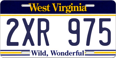 WV license plate 2XR975