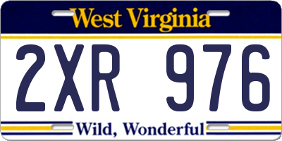 WV license plate 2XR976