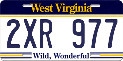 WV license plate 2XR977