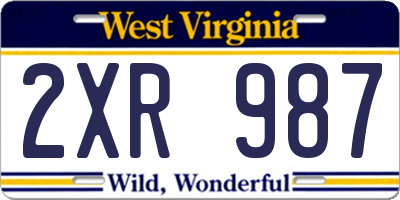 WV license plate 2XR987