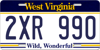 WV license plate 2XR990