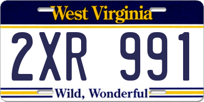 WV license plate 2XR991