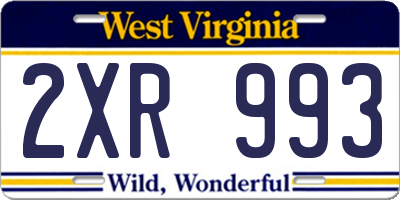 WV license plate 2XR993