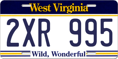 WV license plate 2XR995