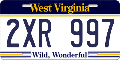 WV license plate 2XR997