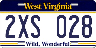 WV license plate 2XS028