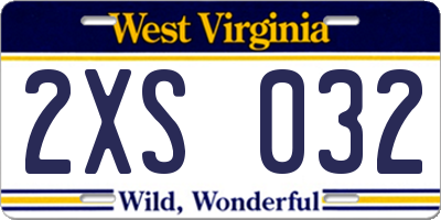 WV license plate 2XS032