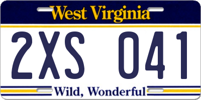 WV license plate 2XS041