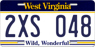 WV license plate 2XS048