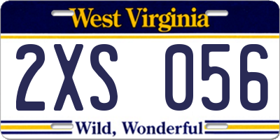 WV license plate 2XS056