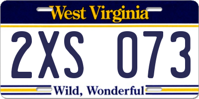 WV license plate 2XS073