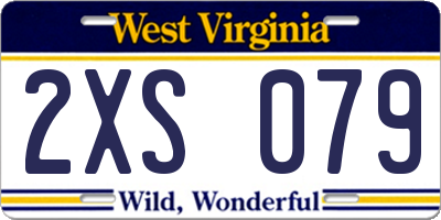 WV license plate 2XS079